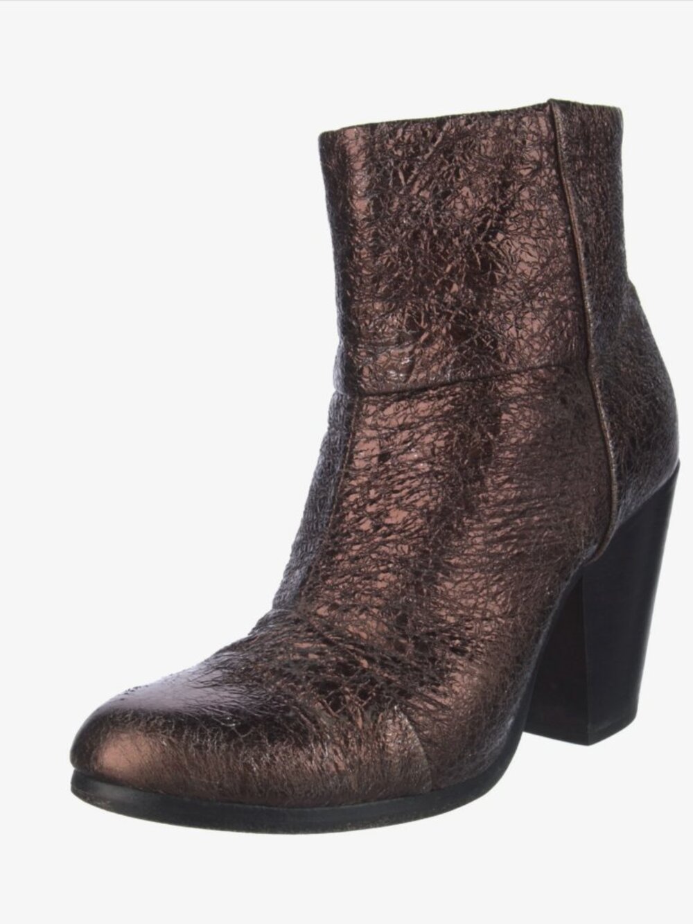 Rag & Bone Newbury Ankle Boots | Gunmetal Crinkle Leather | EU 38 / US 7.5